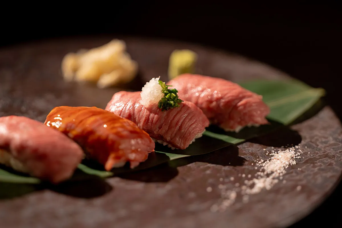 Ishigaki Beef rump steak sushi